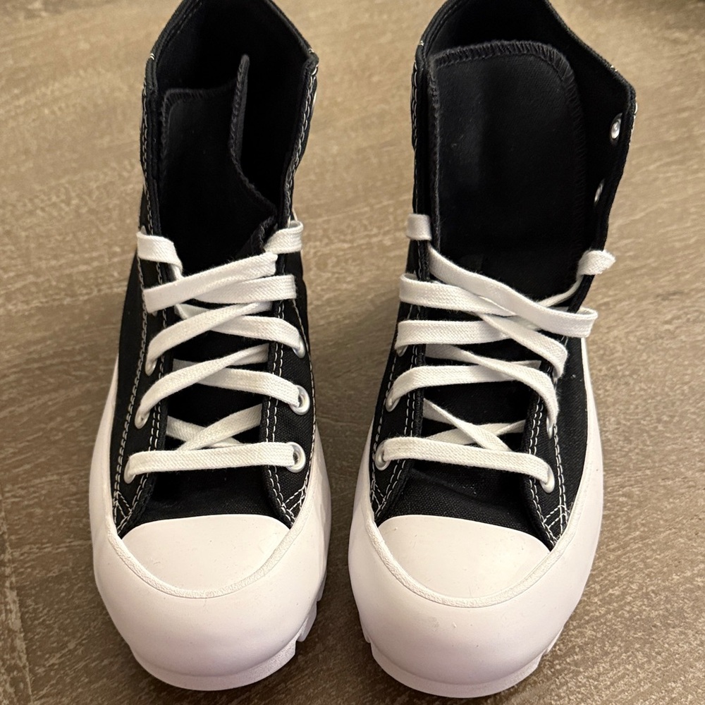 Black and White Platform Sneakers